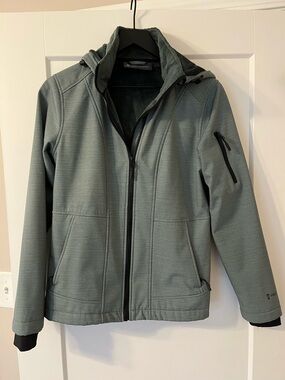 Women’s Green Hooded Softshell Jacket